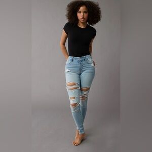 AE Next Level Curvy High-Waisted Ripped Jegging